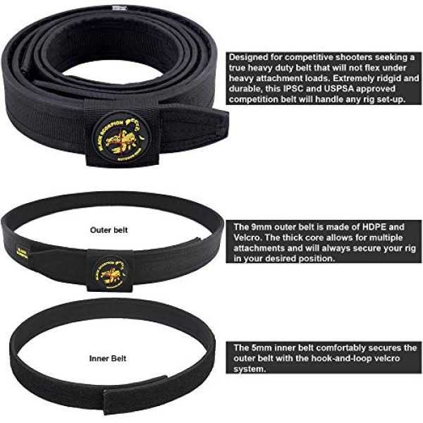 Black Scorpion Outdoor Gear Tactical Belt 6 Black Scorpion Outdoor Gear Professional Heavy Duty Competition Belt for 3GUN, IPSC, USPSA Competitions. 3 Piece System Includes Inner Belt, Outer Belt, Belt Keeper