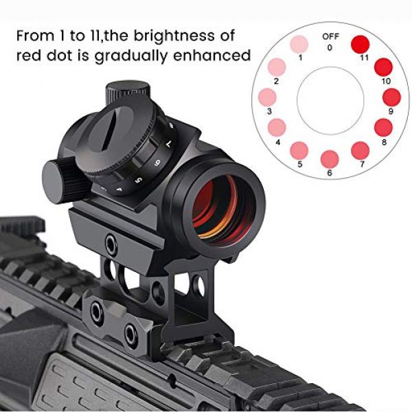 MUJING Rifle Scope 2 Red Dot Sight 4 MOA Gun Sight Rifle Scope with 1 inch Riser Mount