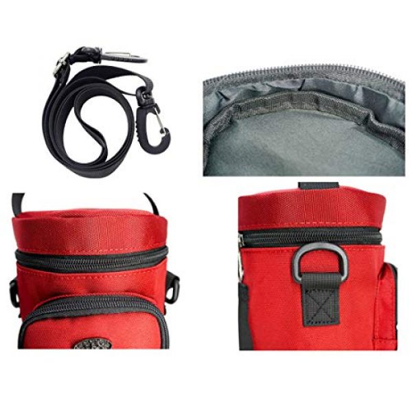 Ayans Water Bottle Carrier 3 Water Bottle Pouch (1500ml),Nylon Water Bottle Carrier Bag with Adjustable Shoulder Strap,Insulated Water Bottle Cover for Stainless Steel/Glass/Plastic Bottles (Black)