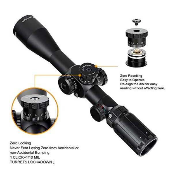 ohhunt Rifle Scope 5 ohhunt FFP 4-14X44 SFIR First Focal Plane Riflescope RG Illuminated Scope with Mount