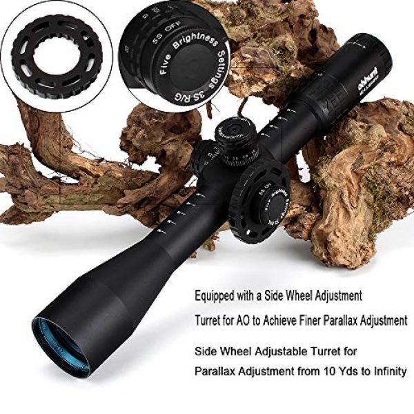 ohhunt Rifle Scope 4 ohhunt MC-Z 4.5-18X44 FFP First Focal Plane Side Parallax with a Side Wheel Adjustment Optical Glass Etched Reticle Red Green Illuminated Reticle Rifle Scopes