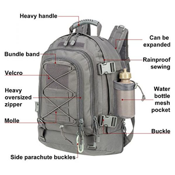 ARMYCAMO Tactical Backpack 4 Outdoor 3 Day Expandable 40-64L Backpack Military Tactical Hiking Bug Out Bag