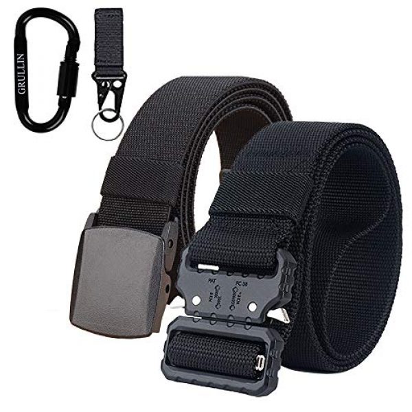 GRULLIN Tactical Belt 1 GRULLIN Men Tactical Nylon Belt, Military Duty Rigger Wasitbelt, Nylon Webbing Molle EDC Clip Belt