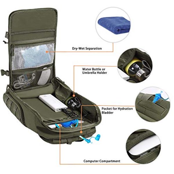 MOSISO Tactical Backpack 2 MOSISO 30L Tactical Backpack, Military Daypack 3 Day Assault Molle Rucksack Bag