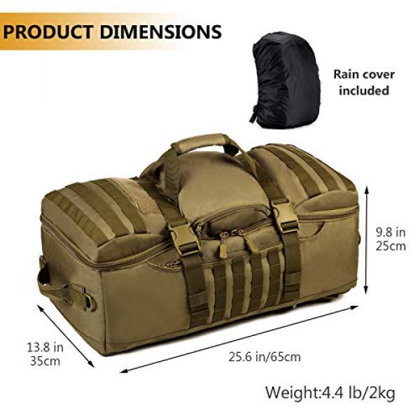 Protector Plus Tactical Backpack 4 Protector Plus Tactical Travel Backpack 60L Military MOLLE Duffel Bag Luggage Suitcase Hiking Camping Outdoor Rucksack (Rain Cover & Patch Included)