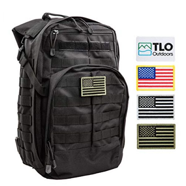 TLO Outdoors Tactical Backpack 1 TLO Outdoors TacPack12 Tactical Backpack 24L Storage Daypack, Rucksack, Gear Bag