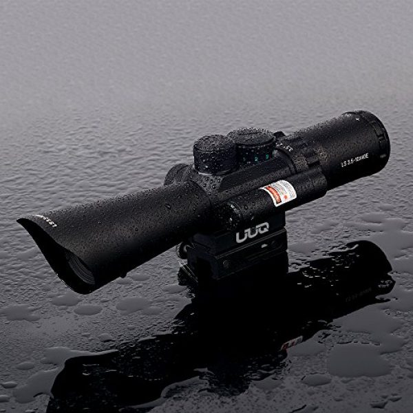 UUQ Rifle Scope 2 UUQ Tactical 3.5-10X40 Illuminated Red/Green Mil Dot Rifle Scope W/Red Laser Sight Fit 11/20mm Picatinny Rail