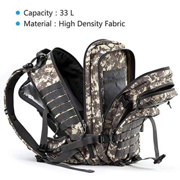 RUPUMPACK Tactical Backpack 2 Military Tactical Backpack Hydration Backpack by RUPUMPACK, Army MOLLE Bag, Small 3-Day Rucksack for Outdoor Hiking Camping Trekking Hunting School Daypack 33L with 3L Water Bladder