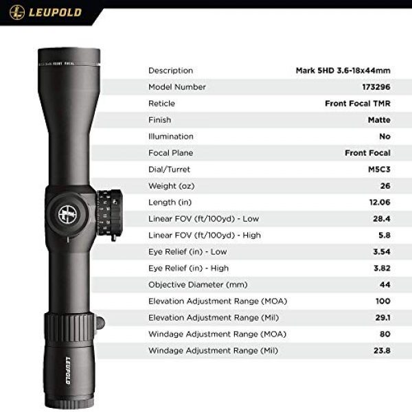 Leupold Rifle Scope 4 Leupold Mark 5HD 3.6-18x44mm Riflescope