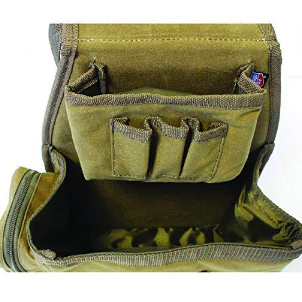 Birchwood Casey Tactical Pouch 2 Birchwood Casey Shell Bag with Belt - Brown Waxed Canvas, Model:BC-06812