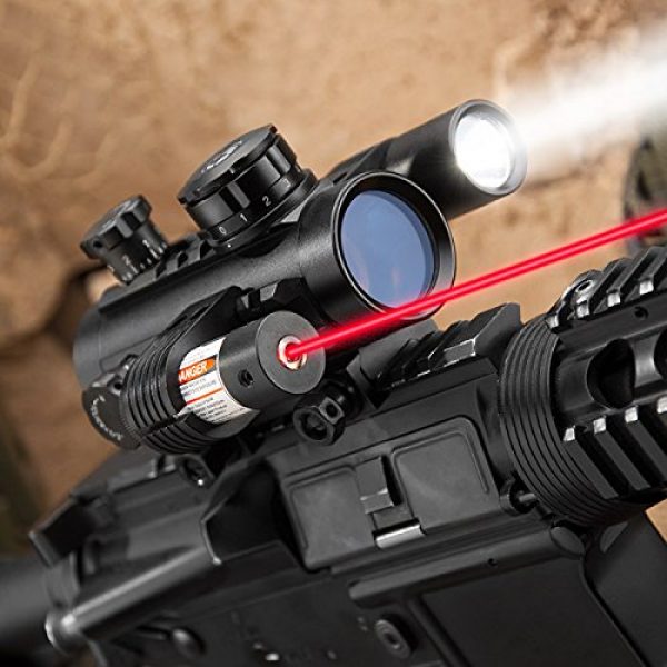 BARSKA Rifle Scope 6 1x30 Electro Red Dot Sight with Flashlight & Laser