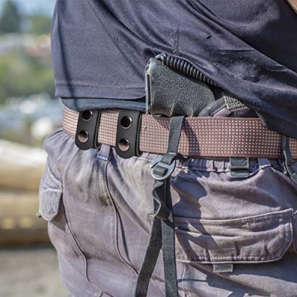 POYOLEE Tactical Belt 5 POYOLEE Duty Belt Keeper with Double Snaps, Fit 2 inch Tactical Belt, 4-Pack, Durable Genuine Leather, Black