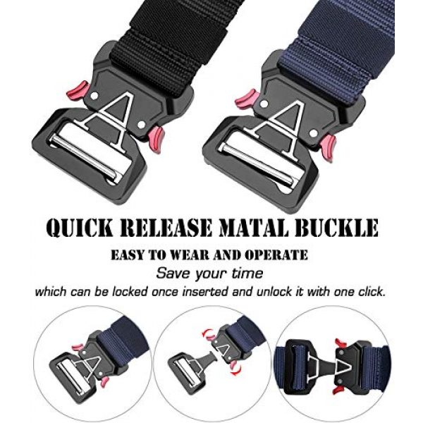 ANDY GRADE Tactical Belt 5 ANDY GRADE Tactical Belts for Men Nylon Adjustable Military Belts Webbing Waist Belt with Heavy Duty Quick Release Metal Buckle