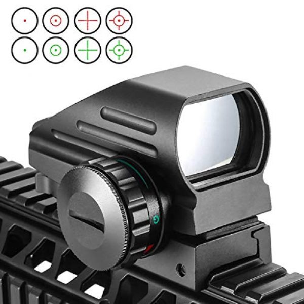 AJDGL Rifle Scope 1 AJDGL 1x22x33mm Tactical Red Dot Sight- Optical Holographic Scope with 4 Reticles Patterns Adjustable Brightness for Shooting Hunting