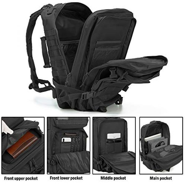 QT&QY Tactical Backpack 5 QT&QY 45L Military Tactical Backpacks Molle Army Assault Pack 3 Day Bug Out Bag Hiking Treeking Rucksack
