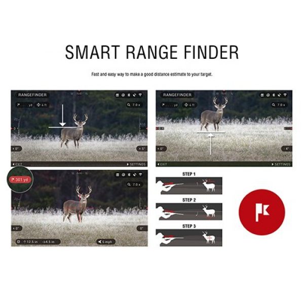 ATN Rifle Scope 6 ATN X-Sight 4K Buckhunter Smart Daytime Riflescope, Black, One Size
