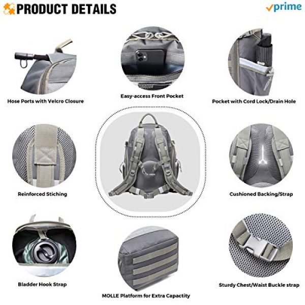 DBTAC Tactical Backpack 4 DBTAC Tactical Backpack Molle Hiking Daypack 25L with Laptop/Hydration Pockets