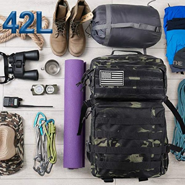 Monoki Tactical Backpack 3 Monoki Military Tactical Backpack, Army 3 Day Assault Pack,42L Molle Bag Rucksack