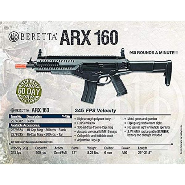 Wearable4U Airsoft Rifle 3 Wearable4U Umarex EF Beretta Arx 160 AEG Competition Electric Air Soft BB Rifle with Included Battery and Charger Pack of 1000ct BBS Bundle (Black)