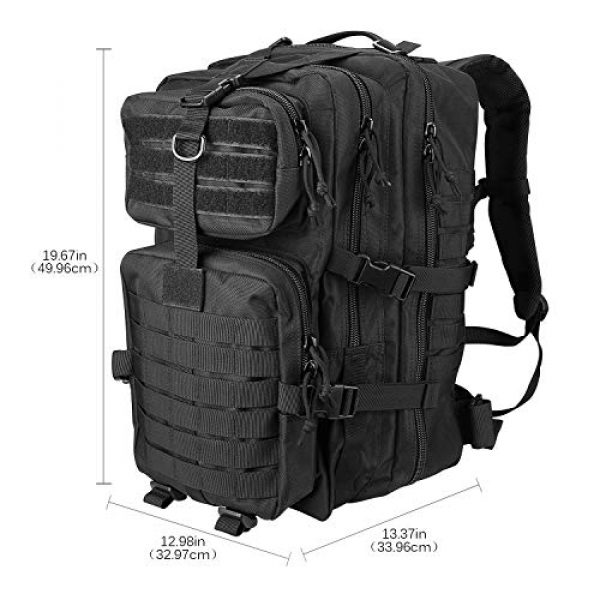 ProCase Tactical Backpack 3 ProCase Military Tactical Backpack, 48L Large Rucksack 3 Day Outdoor Army Assault Molle Pack Go Bag Backpacks -Black