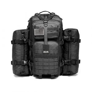 CRAZY ANTS Tactical Backpack 1 CRAZY ANTS Military Tactical Backpack Waterproof Outdoor Gear for Camping Hiking,Black + 2 Detachable Packs