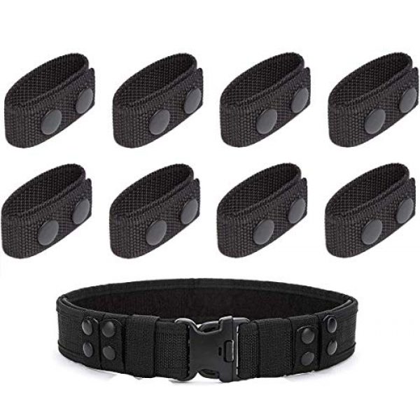 Slafa Tactical Belt 1 Tactical Duty Belt Keeper with Double Snaps, Police Military Equipment Accessories for Outdoor Sports Belt Fixing (8 Pieces)
