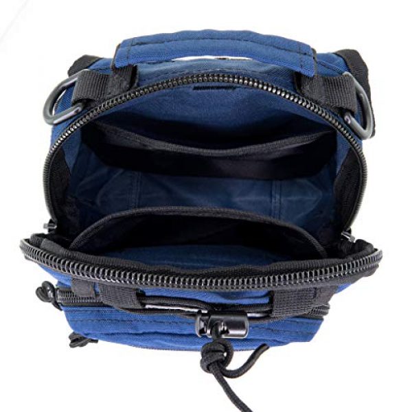 LINE2design Tactical Backpack 3 LINE2design Complete Sling Backpack Kit - EMS EMT Trauma First Aid Emergency Response Fully Stocked Survival Molle Kit - Stop Bleeding Safety Rescue Perfect Upgraded Outdoor Shoulder Bag Pack - Navy