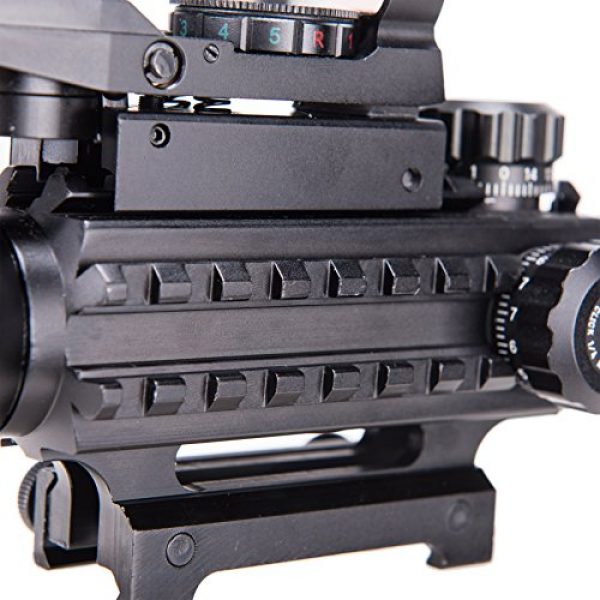 Pinty Rifle Scope 6 Pinty Rifle Scope 4-12x50 Rangefinder Illuminated Optics with 4 Reticle Red Green Reflex Sight, Green Dot Laser Sight
