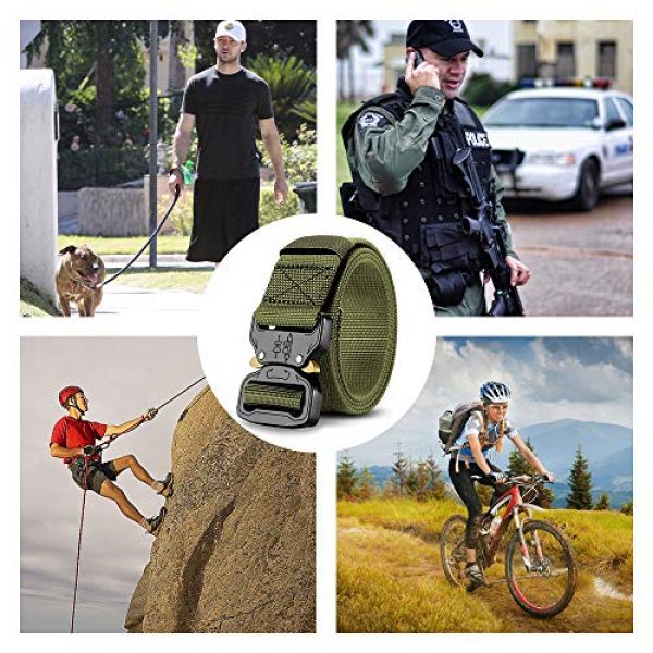 skyweo Tactical Belt 7 skyweo Men Tactical Belt Heavy Duty Belt, Nylon Military Rigger Belts Heavy Duty Work Beltwith Quick-Release Metal Buckle, Gift with Tactical Molle Pouch and Hook