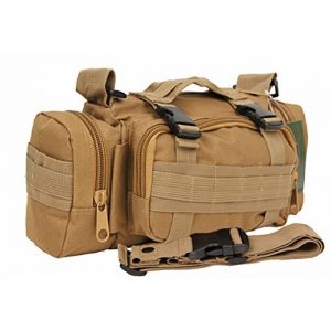 FIRECLUB Tactical Backpack 1 FIRECLUB TAN Deployment Waist Chest Pack Outdoor Military Duffle Tactical Assault Combined Backpack Rucksack Sport Molle Camping Trekking Messenger Crossbody single Shoulder Bag +6 Key Buckle "