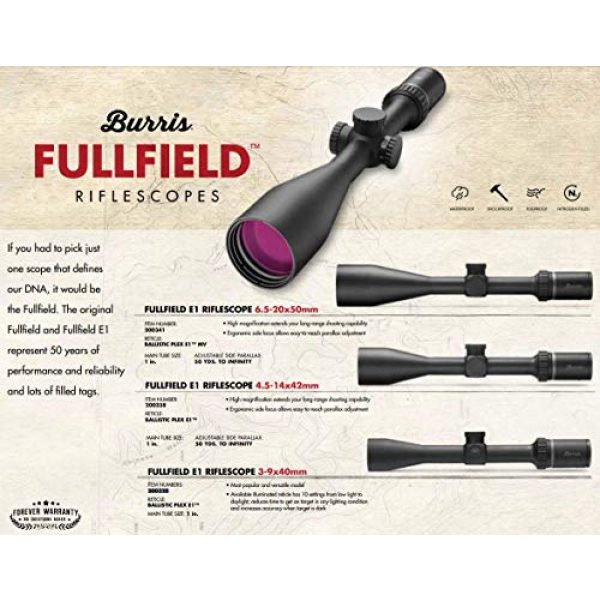 Burris Optics Rifle Scope 6 Burris FullField E1 Riflescope 6.5-20x50mm, Matte, 200341