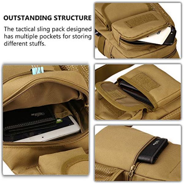 Protector Plus Tactical Backpack 6 Protector Plus Tactical Sling Bag Military MOLLE Crossbody Pack Chest Shoulder Backpack with Water Bottle Holder Pouch EDC Diaper Motorcycle Daypack (Patch Included)