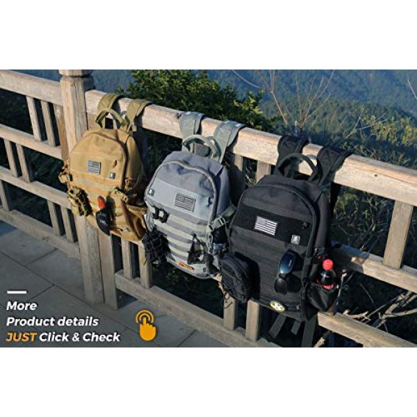 DBTAC Tactical Backpack 7 DBTAC Tactical Backpack Molle Hiking Daypack 25L with Laptop/Hydration Pockets