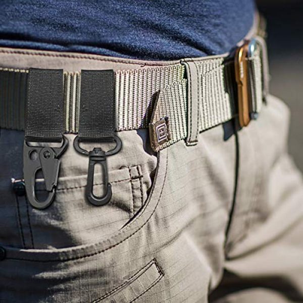 Sonku Tactical Belt 7 Sonku 6 Pcs Belt Keeper Double Snaps, Duty Belt Keeper for 2-2.25" Security Tactical Belt with 2 Pcs Webbing Key Ring and 1 Pcs Tactical Gear Belt Clip for Outdoor Sports Belt Fixing