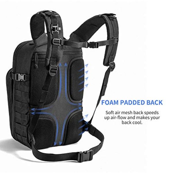 SHARKMOUTH Tactical Backpack 5 SHARKMOUTH Tactical Backpack, Large Army 3 day Assault Pack Bag Rucksack, 42L Military MOLLE Backpacks