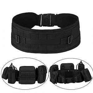 Huntvp Tactical Belt 1 Huntvp MOLLE Tactical Belts Patrol MOLLE Belt with Mesh Lining for Shooting Airsoft Wargame Paintball Hunting