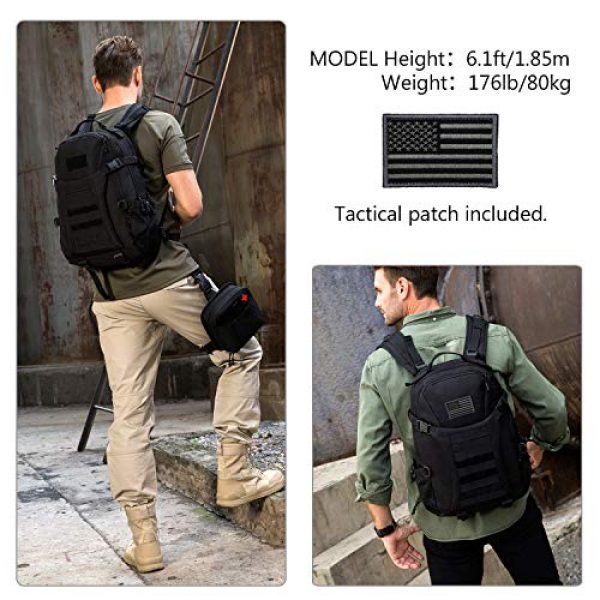 ArcEnCiel Tactical Backpack 2 ArcEnCiel Motorcycle Backpack Tactical Military Molle Gym Badminton Bag with Patch - Rain Cover Included