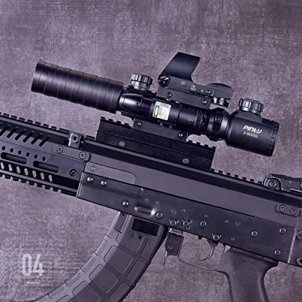 Pinty Rifle Scope 3 Pinty Rifle Scope 3-9x32 Rangefinder Illuminated Reflex Sight Green Dot Laser Sight & 17"x11" Handgun Cleaning Mat Detailed Pistol Diagram
