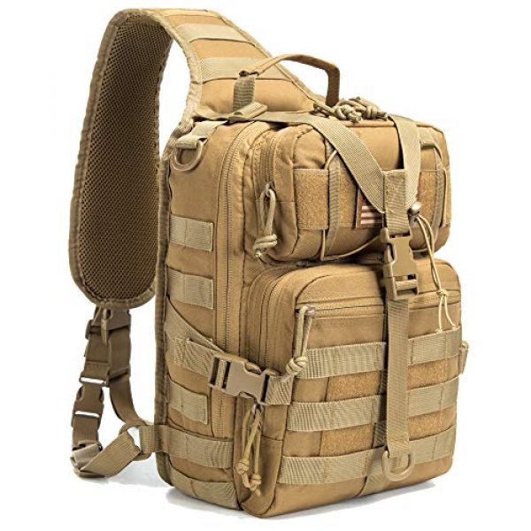 SHELCUP Tactical Backpack 1 SHELCUP EDC Sling Bag Pack, Rover Shoulder Molle Backpack, with USA Flag Patch