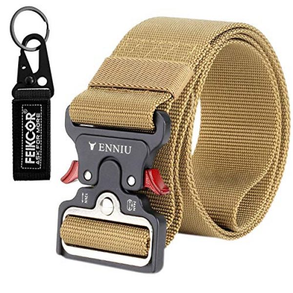 FEIKCOR Tactical Belt 1 FEIKCOR Tactical Belt 1.9" Heavy Duty Waist Belt Quick-Release Military Style Shooters Nylon Belts with Metal Buckle