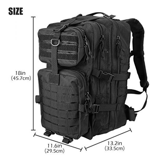 ProCase Tactical Backpack 3 ProCase Tactical Backpack 42L Large Rucksack 3 Day Outdoor Military Army Assault Pack Go Bag Backpacks -Black