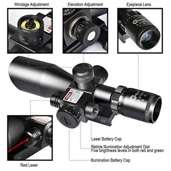 CVLIFE Rifle Scope 4 CVLIFE 2.5-10x40e Red & Green Illuminated Scope with 20mm Mount