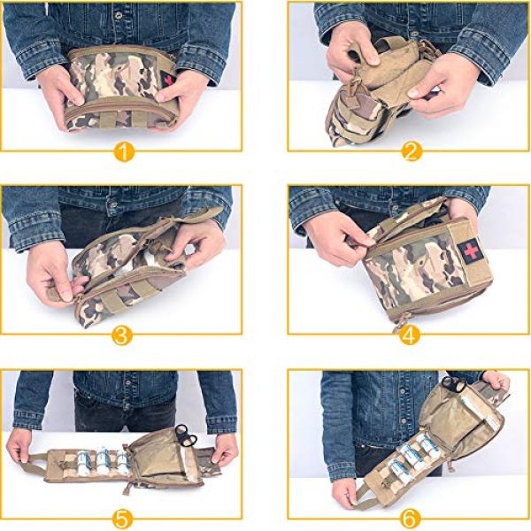 Usuit Tactical Pouch 6 Usuit First Aid EMT Pouch Tactical Molle Medical Organizer Storage Bag Outdoor Survival Emergency Utility Pouch
