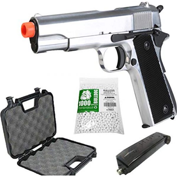 BULLDOG AIRSOFT Airsoft Pistol 1 SR1911 Airsoft Gas Pistol with Free Speed Loader BBS and Gun Case [Airsoft Blowback]