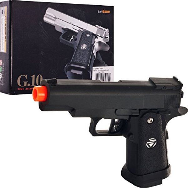 SPRING AIRSOFT GUN Airsoft Pistol 2 spring airsoft gun g.10 zinc alloy shell heavy duty metal pistol with free 1000 bb's bullets ammo(Airsoft Gun)
