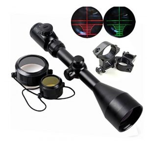 Coldstar Rifle Scope 1 Coldstar Tactical 3-9x56 Red and Green Illuminated Optical Sniper Rifle Scope + Rail Mounts for Air Gun Shooting