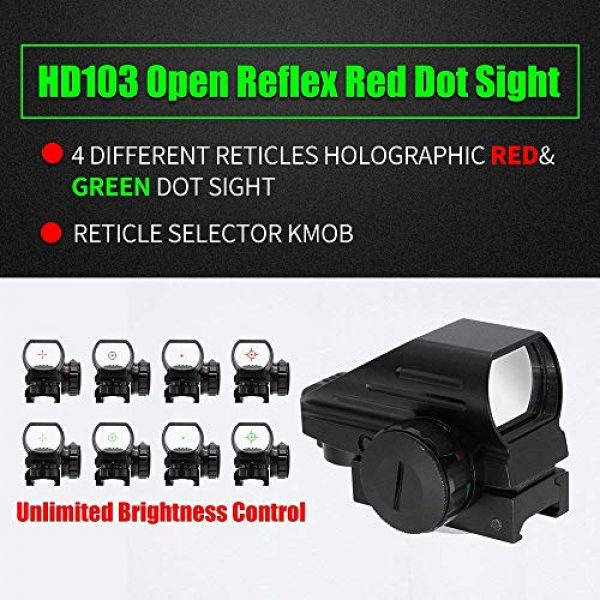 UUQ Rifle Scope 6 UUQ C4-12X50 Rifle Scope Dual Illuminated Reticle W/Green Laser Sight and Holographic Dot Reflex Sight