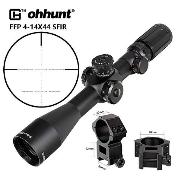ohhunt Rifle Scope 6 ohhunt FFP Rifle Scopes 4-14X44 SFIR First Focal Plane Side Parallax Glass Etched Reticle RG Illuminated Hunting Scope