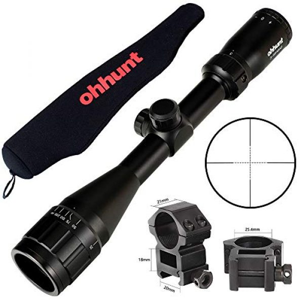 ohhunt Rifle Scope 6 ohhunt 3-9X40 AO Mil Dot Optics Rifle scopes with Scope Cover 20mm Picatinny Rings