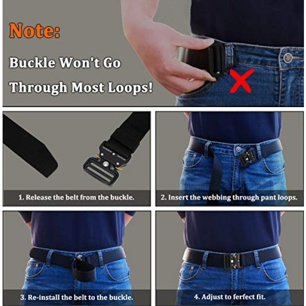 Fairwin Tactical Belt 5 Fairwin Tactical Belt, 2 Pack 1.5 Inch Military Tactical Belts for Men - Carry Tool Belt